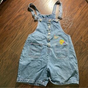 Vintage Looney Tunes Tweety Denim Overalls